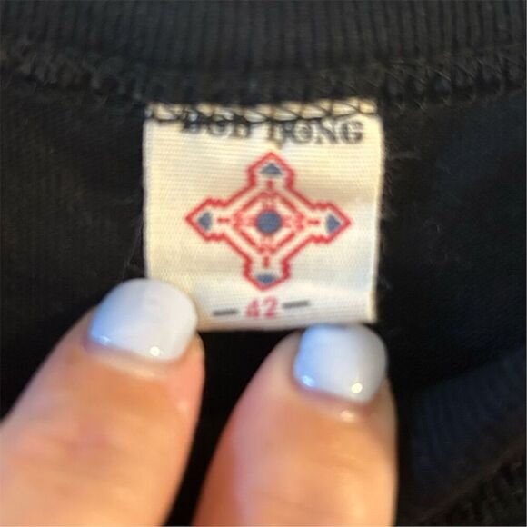 Bob Dong Men's Black Crew Neck T-Shirt Size 42 Solid Casual - Picture 5 of 6